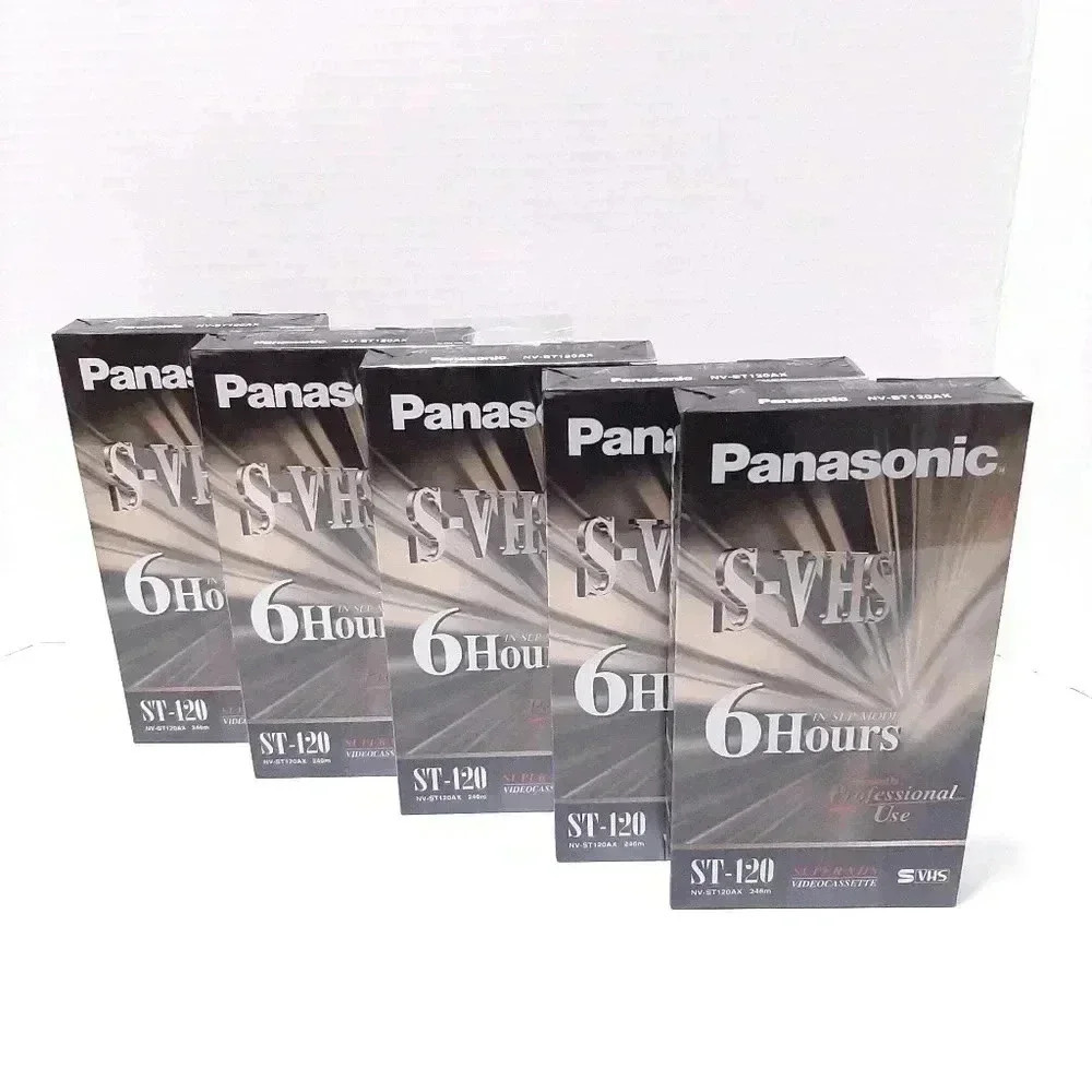 Panasonic Super-VHS Tape ST-120 Lot Of 5 New Sealed